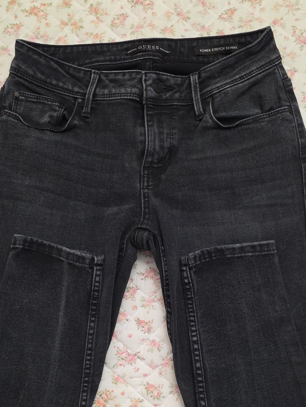 Guess Black Washed Power Stretch Skinny Jeans